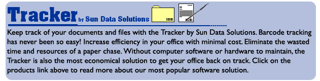 Barcode tracking software that you access via the internet. Designed for law, medical, accounting and other professional offices. Make your office more efficient with miminal effort.